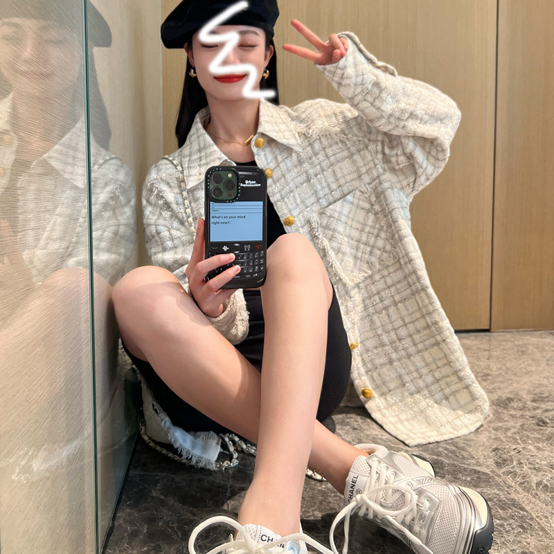 设计感中长款外套小香风