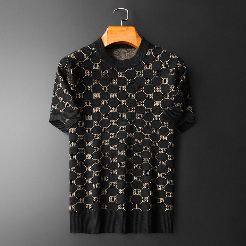 冬款2026男半圆领羊毛短袖羊毛衫针织衫毛衣打底23164p125，男装针织衫/毛衣，钱塘7038(原5007）