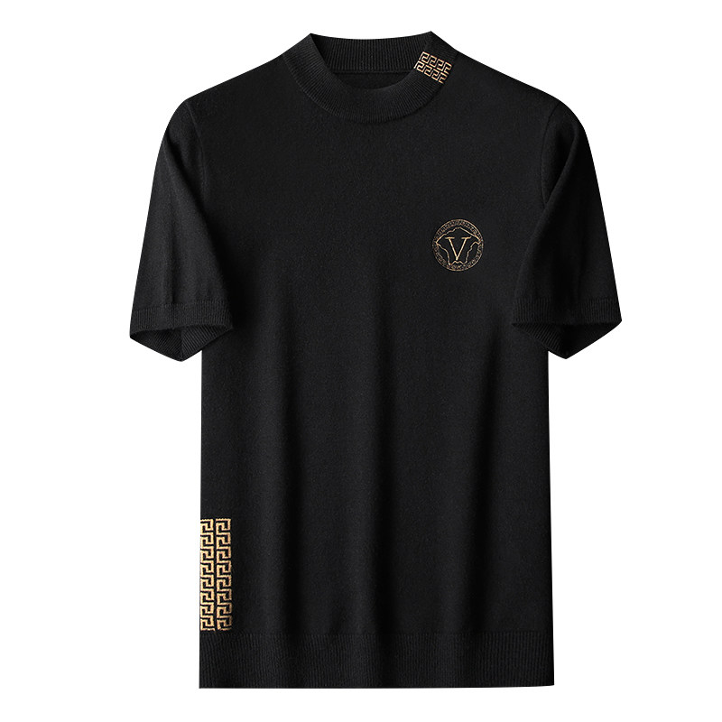 25新品秋冬男士羊毛衫圆领半袖刺绣厚毛衣针织衫打底衫53089p125,男装针织衫/毛衣,钱塘7038(原5007）