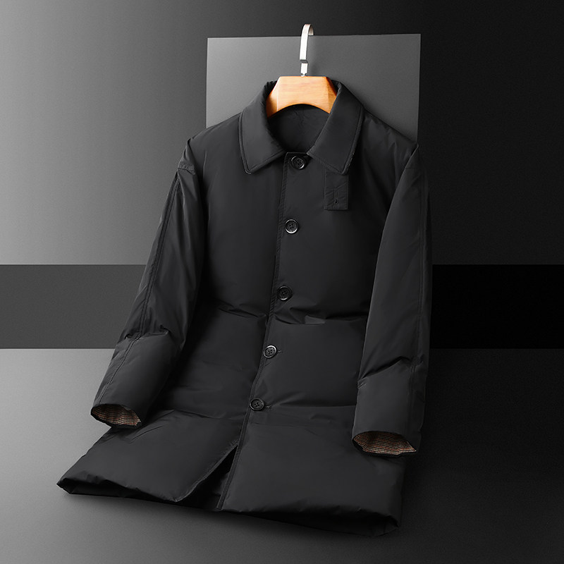 25男士商务休闲白鸭绒外穿长款羽绒服外套8665/p365偏大长期有货,男装羽绒服,钱塘7038(原5007）