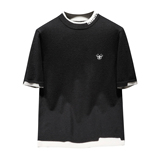 26新品秋冬男士羊毛假两件半袖刺绣厚毛衣针织衫打底衫26258p125，男装针织衫/毛衣，钱塘7038(原5007）