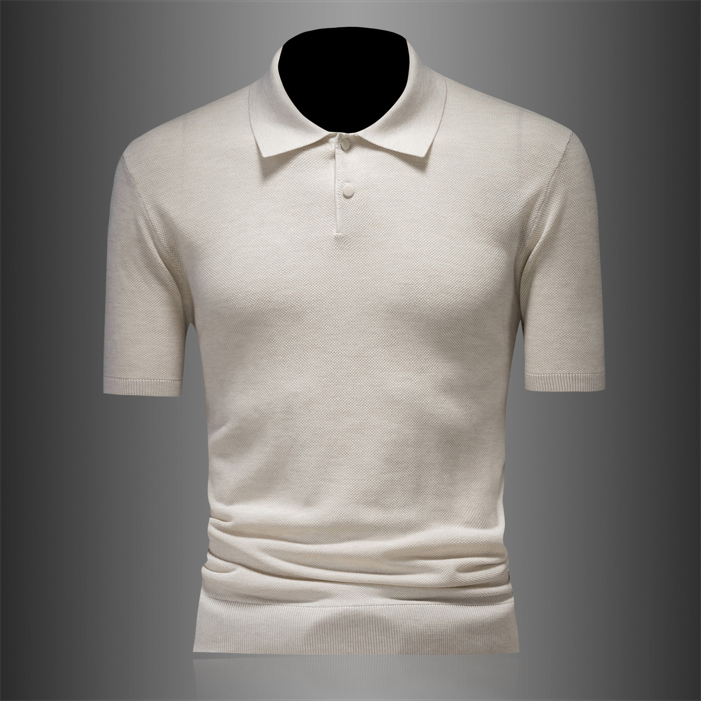 钱塘大厦夏新款薄莱赛尔％毛衣短袖男针织提花26125/p88，男装Polo衫，钱塘7038(原5007）