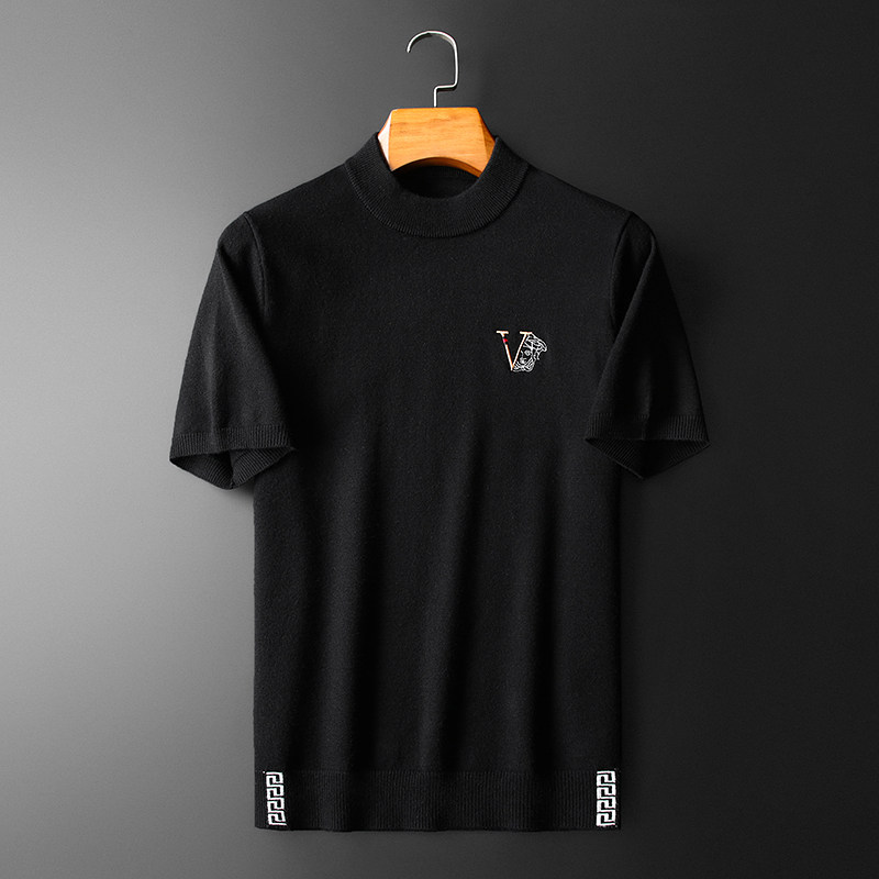 23秋冬季男半高领刺绣厚毛衣羊毛衫针织衫打底衫9198p125180，男装针织衫/毛衣，钱塘7038(原5007）