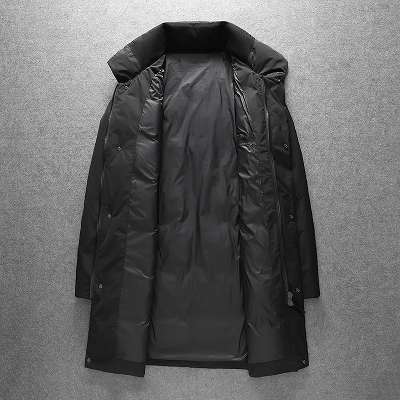 26男士立领商务休闲白鸭绒外穿长款羽绒服外套8658/p355长期有货,男装羽绒服,钱塘7038(原5007）