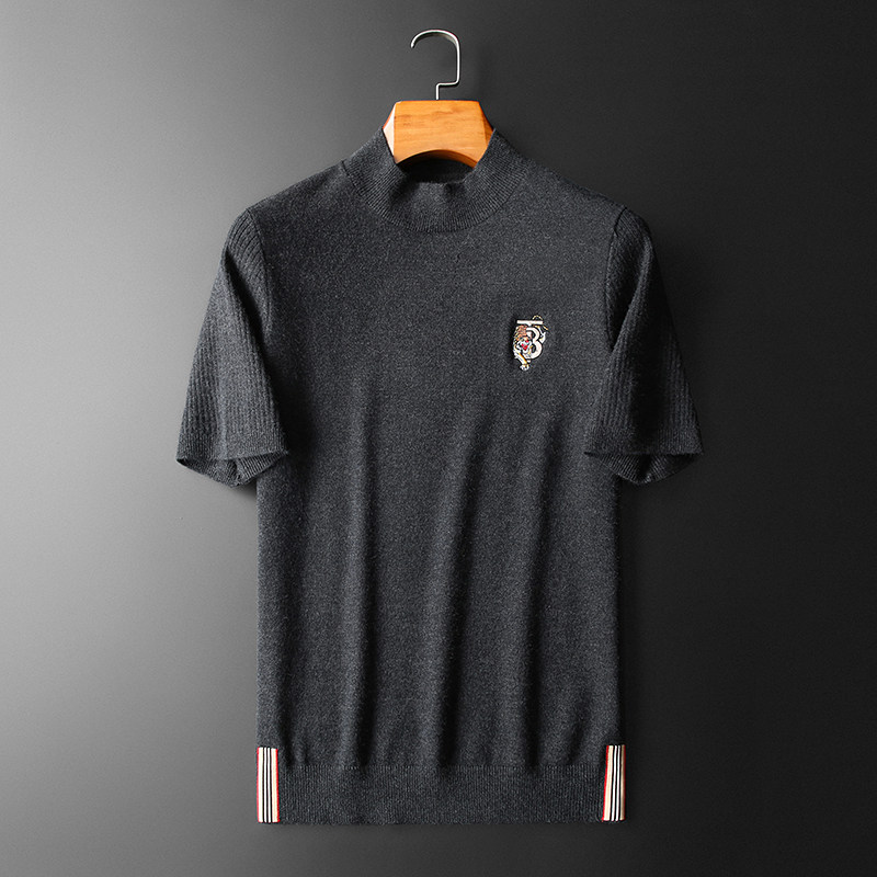新品2026男士秋冬半袖羊毛针织衫打底修身短袖9193p125长期货，男装针织衫/毛衣，钱塘7038(原5007）