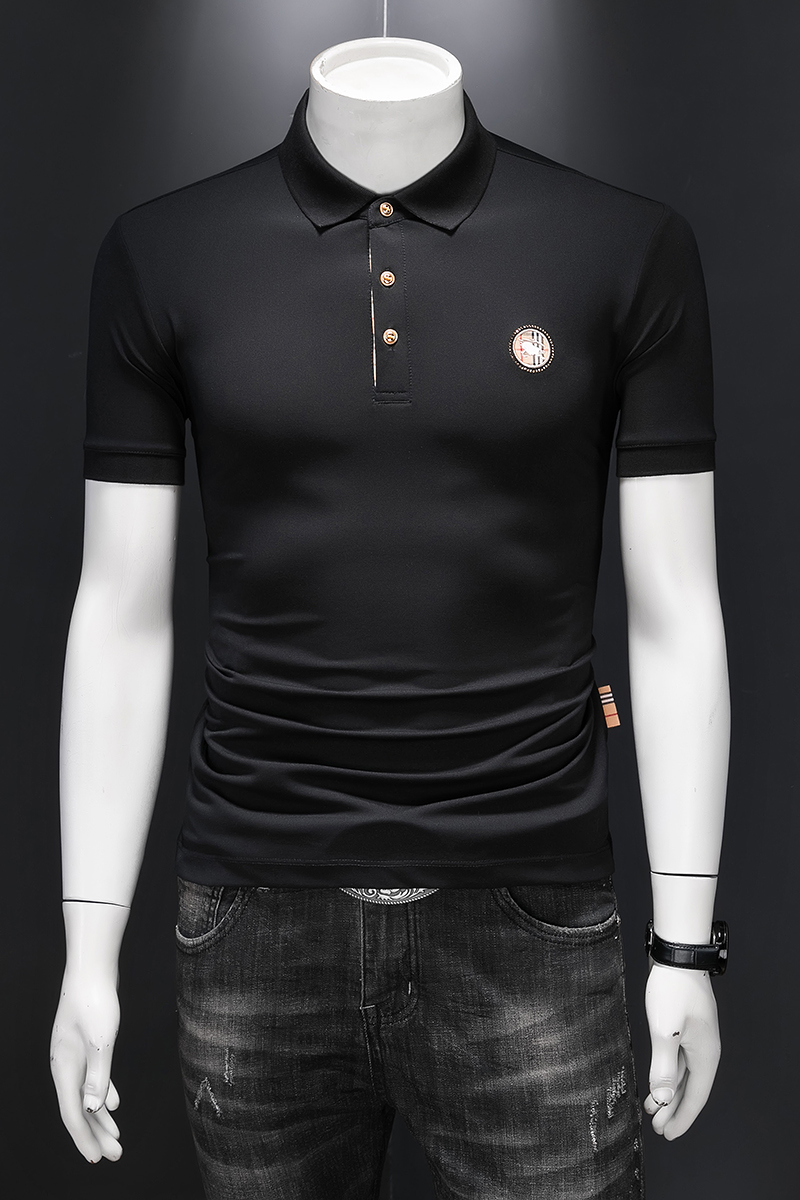 20245年男士翻领短袖POLO潮流体恤刺绣丝光面料25004/p75，男装Polo衫，钱塘7038(原5007）