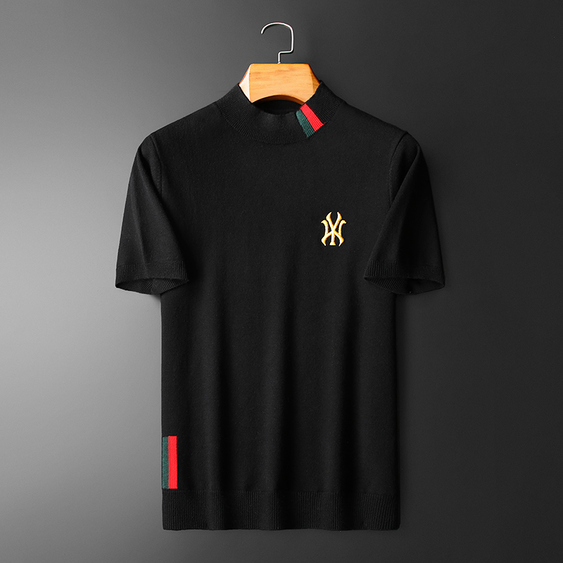 23新品秋冬男士羊毛衫半高领半袖刺绣厚毛衣针织衫打底衫9607p125，商品下架区商品下架区，钱塘7038(原5007）