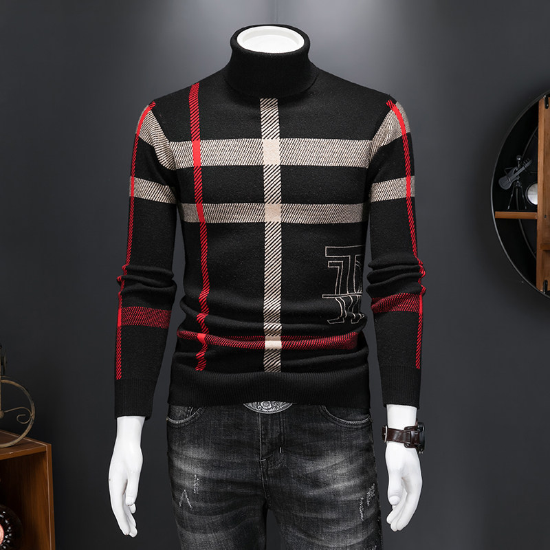 2026冬季高领男士加厚毛衣羊毛衫半休闲针织衫打底衫8053p135长期，男装针织衫/毛衣，钱塘7038(原5007）