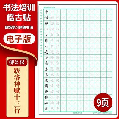 柳公权跋洛神赋赋十三行临古贴