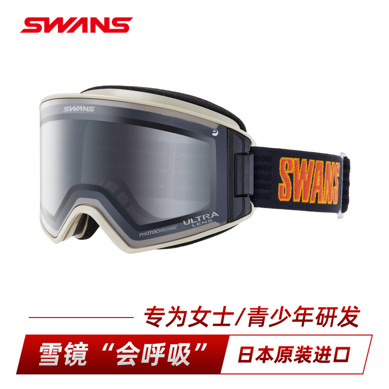开窗超高清新款调光雪镜SWANS