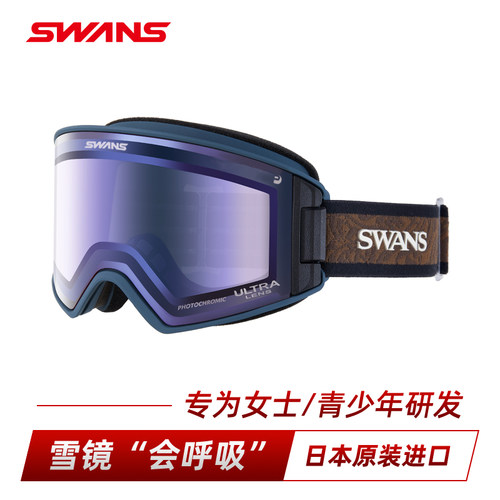 新款超强防雾开窗调光雪镜SWANS