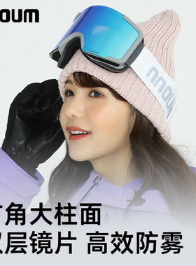 日本NNOUM单板高清大视野柱面防雾户外滑雪镜卡近视镜护目镜0135