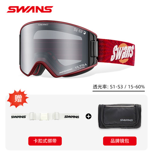 SWANS雪镜 26/27新品 领航OUTBACK超高清开窗调光变色超防雾1990