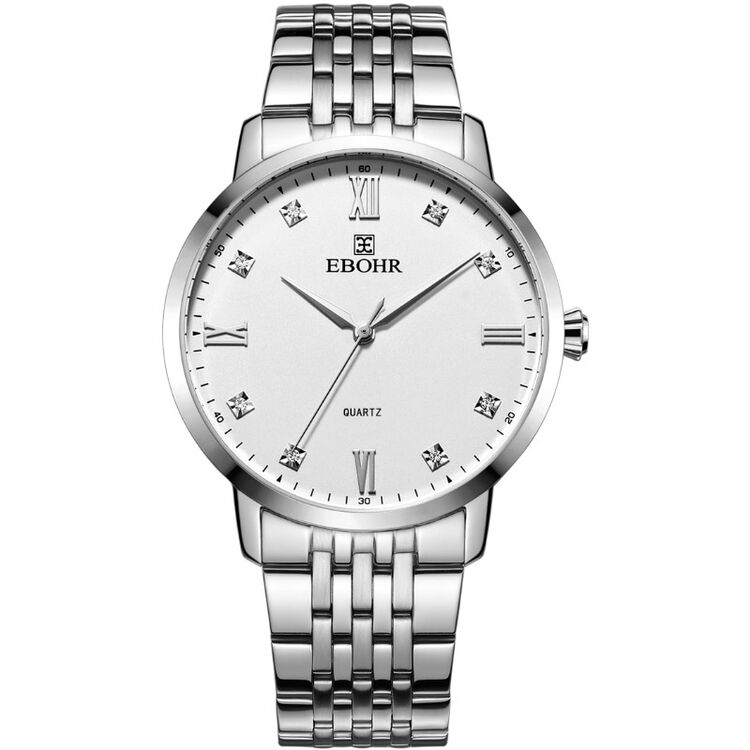 依波手表50290116简约休闲精钢带男士时尚钟表情侣表石英男表5029