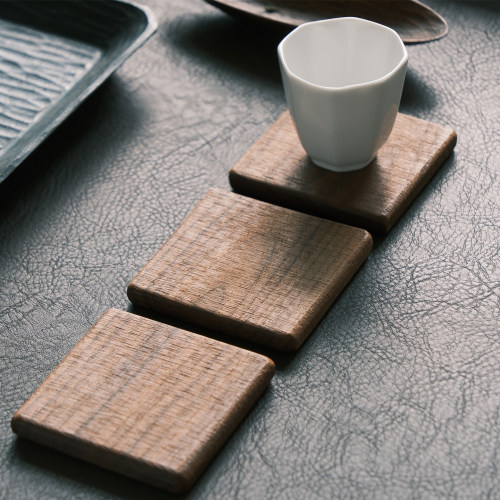 黑胡桃拉丝杯垫功夫茶茶托