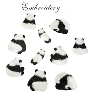 刺绣黑白熊猫动物布贴儿童衣服diy可爱修补贴破洞装饰补丁贴小号