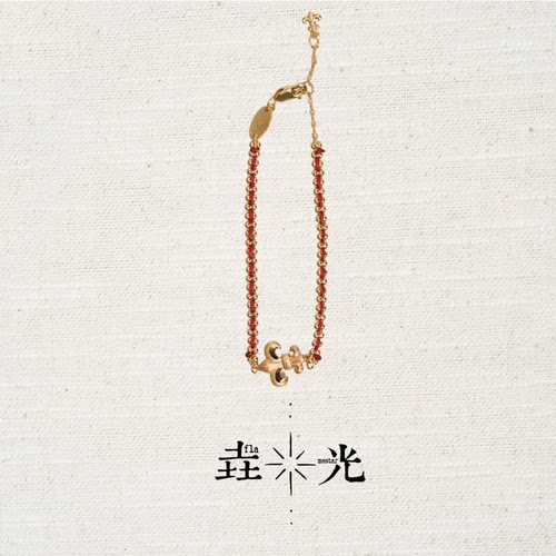 原创铜镀18K金本命年红绳手链
