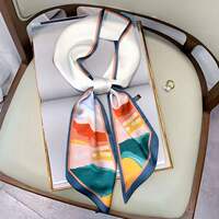 New fashionable spring, autumn and winter versatile women's thousand-bird pattern professional decoration scarf, headband, tie bag and neckerchief thumbnail 4