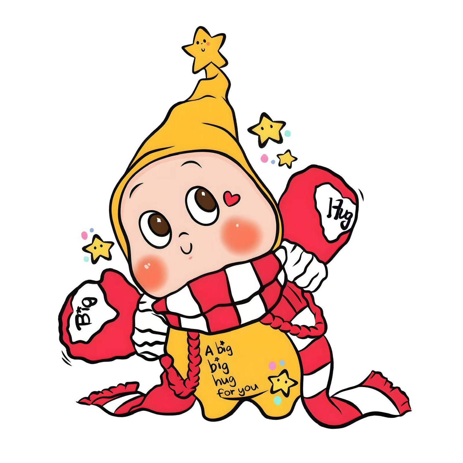 星星人行李箱贴纸防水不留胶卡通可爱旅行箱防丢柜子电动车装饰贴