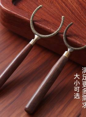 黑檀实木茶杯防烫防滑茶叉杯叉