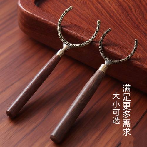 黑檀实木茶杯防烫防滑茶叉杯叉