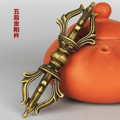 黄铜莲花五股九股金刚杵密宗法器