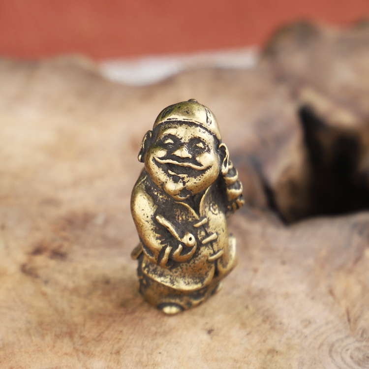 出口新纯铜地主香插摆件实心铜小地主财主老财茶宠老财主铜器热卖