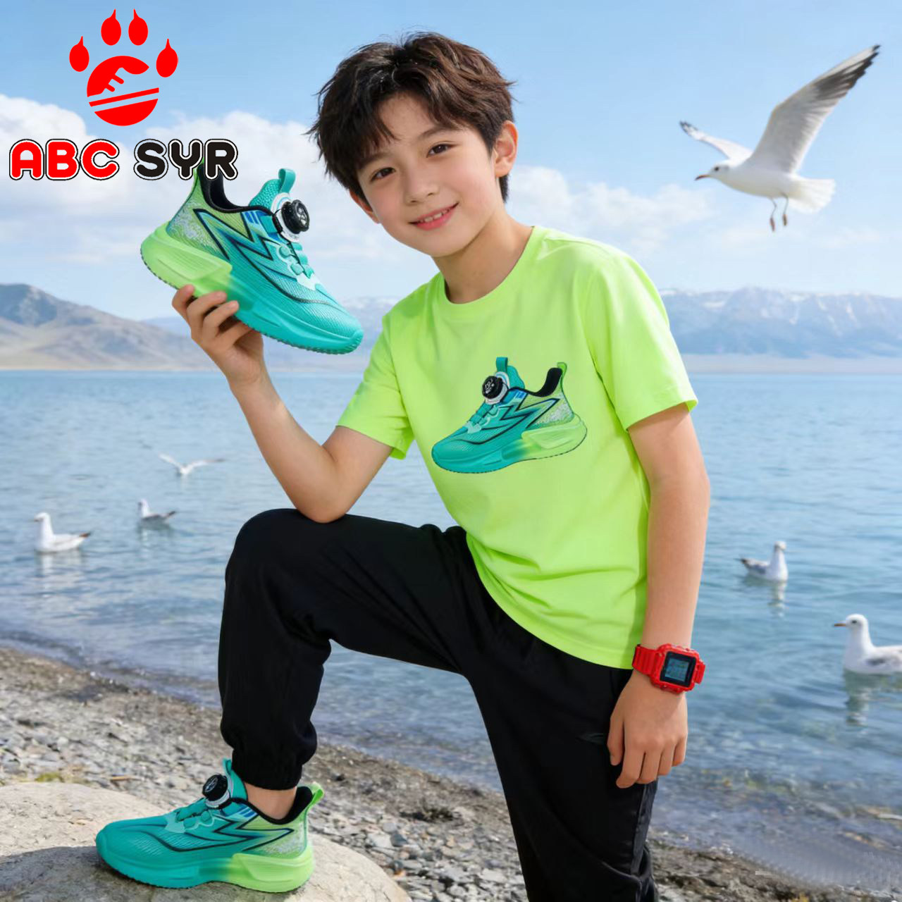 男童鞋子2026春夏新款透气网面儿童低帮运动鞋男孩超轻跑步鞋防滑