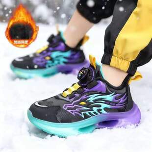 福建晋江品牌童鞋2025冬季新款加绒保暖儿童运动鞋男童跑步鞋防滑