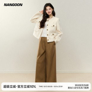 NANGOON 原创毛呢小香外套设计感新款上衣女春季休闲裤套装女显瘦
