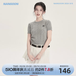 NANGOON 气质韩女毛衣短袖设计感新款夏季上衣女小众