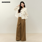 套装 NANGOON 休闲裤 上衣女秋季 女显瘦 原创毛呢小香外套设计感新款