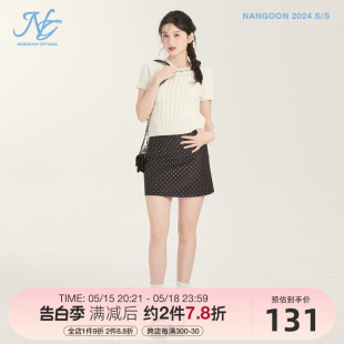 设计感女夏新款 两色毛衣波点半裙套装 NANGOON