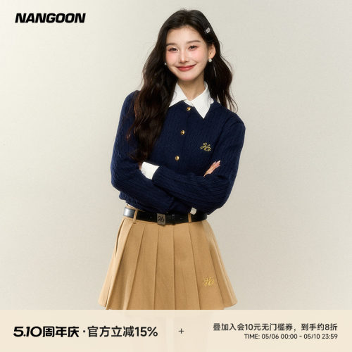 针织开衫圆领毛衣外套