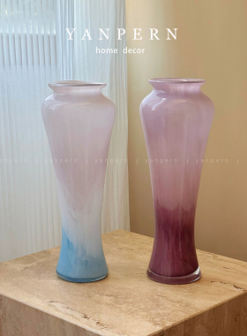 宋式美学复古琉璃客厅插花花瓶