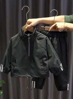 男童聚酯纤维衣服时髦春秋季2