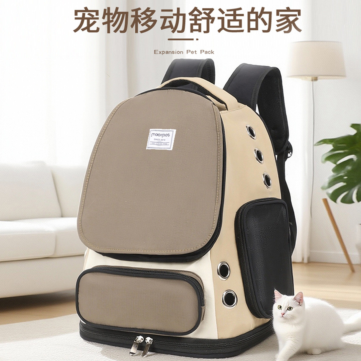 猫包宠物包外出便携手提双肩包透气新款大容量太空舱折叠猫咪背包