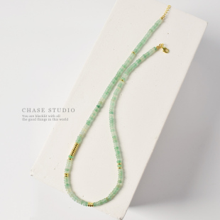 项链 天然东陵玉小粒算盘珠清爽绿色锁骨链女新中式 追逐CHASE