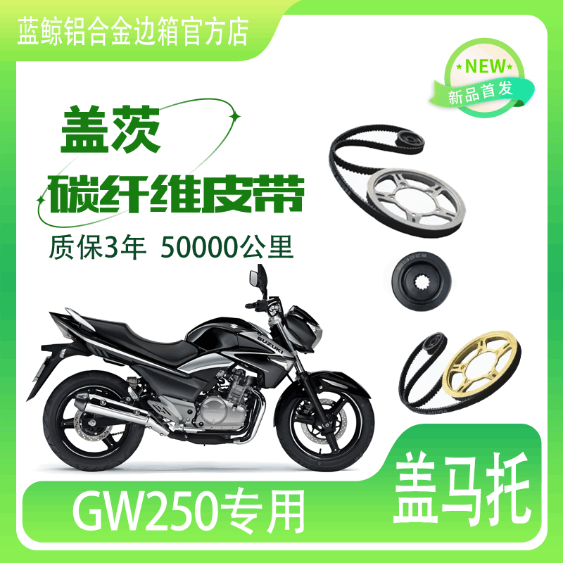 适用摩托车铃木GW250 GW250F链条改装皮带传动美国盖茨碳纤维皮带