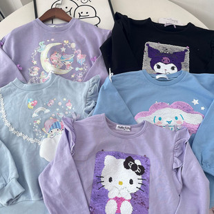 『Ai美美』春季新款 日单120-130双子星玉桂狗蝴蝶结毛圈长袖卫衣