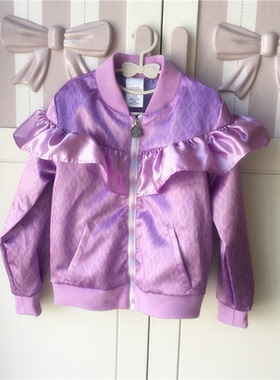 『Ai美美』超美的~2-4岁冰雪2 乐园款 幻彩紫色 荷叶边 精美外套