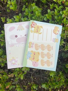 瑕疵原创便签本可爱卡通手帐本周计划本120g天岳纸