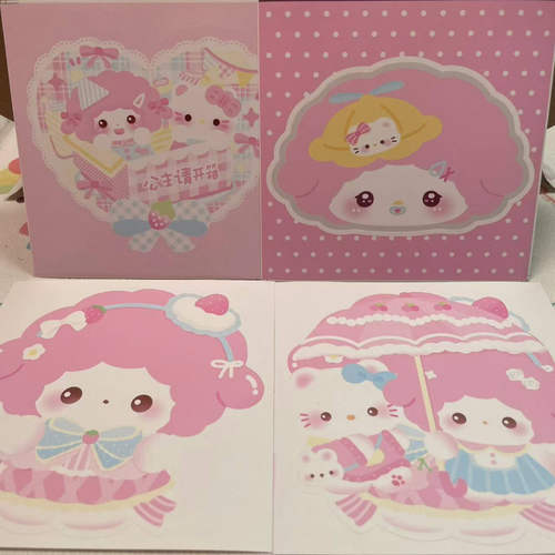 异形文创贴纸可爱小羊kt爱心封口贴