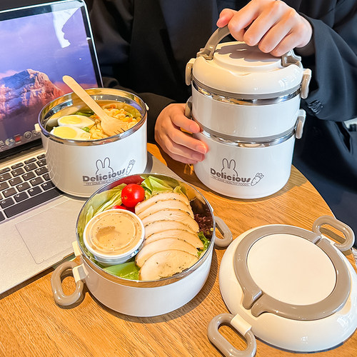 多层学生便当盒304不锈钢