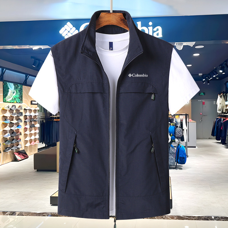 哥伦户外透气薄款马甲男夏季户外钓鱼摄影多口袋背心外套坎肩马夹