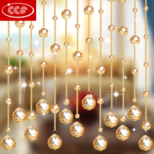 珠帘水晶成品免打孔厕所洗手间阳台客厅隔断过道装 饰卧室门帘挂帘