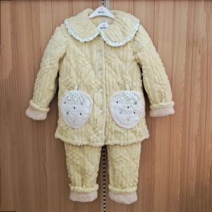 都市丽人女士睡衣三层夹棉LHT1X6加厚珊瑚绒开衫保暖公主风家居服