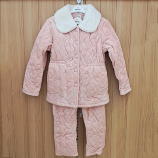 都市丽人LH31K7K9女士三层加厚夹棉袄睡衣长毛绒保暖锁温家居服套