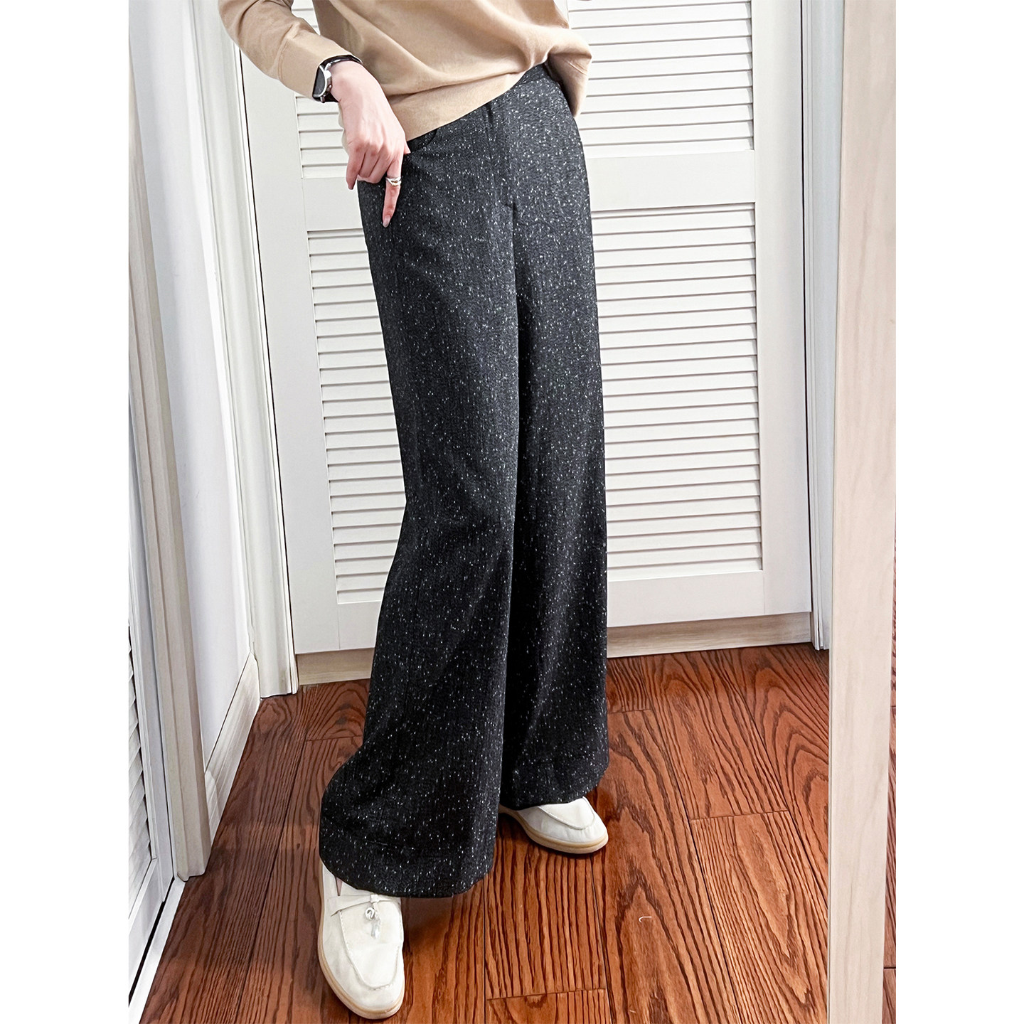 YouYoung精纺羊毛点子纱西裤