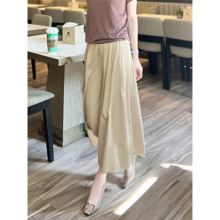 YouYoung悠扬|日本天丝夏季薄款超舒服 松紧高腰百褶八分阔脚裙裤